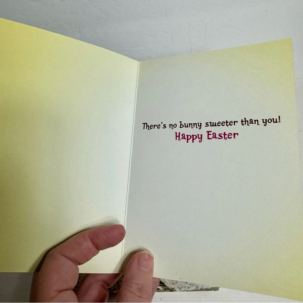 4 Avanti Greeting cards - puppy dog with bunny ears on stone path Easter